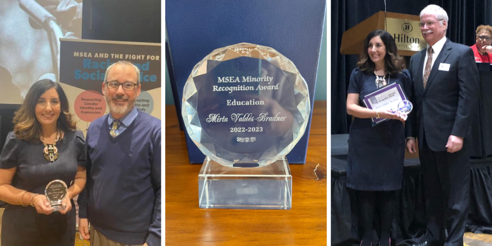 3 photos of award event
