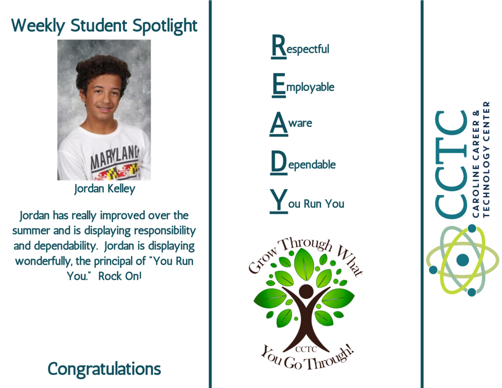 one student and spotlight