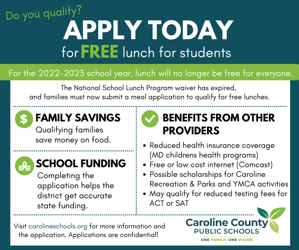 outlining benefits to receiving free lunch