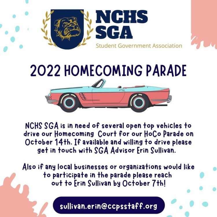 ad for homecoming parade vehicles