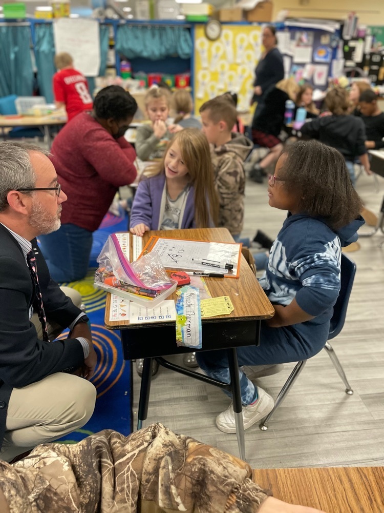 superintendent and students