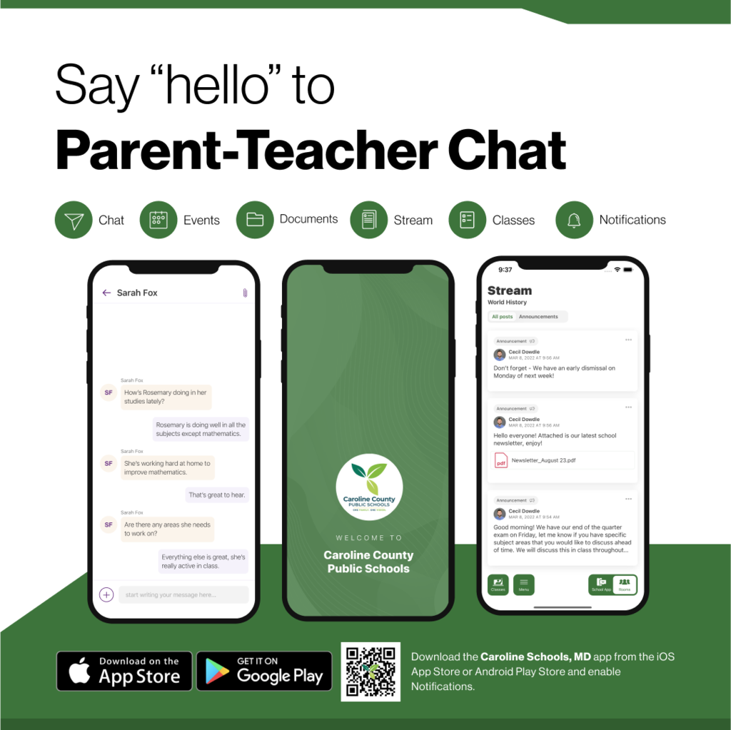 say hello to parent teacher chat